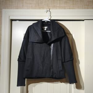 Sophia Eugene Black Wool Beverly Moto Jacket Women's Size 12